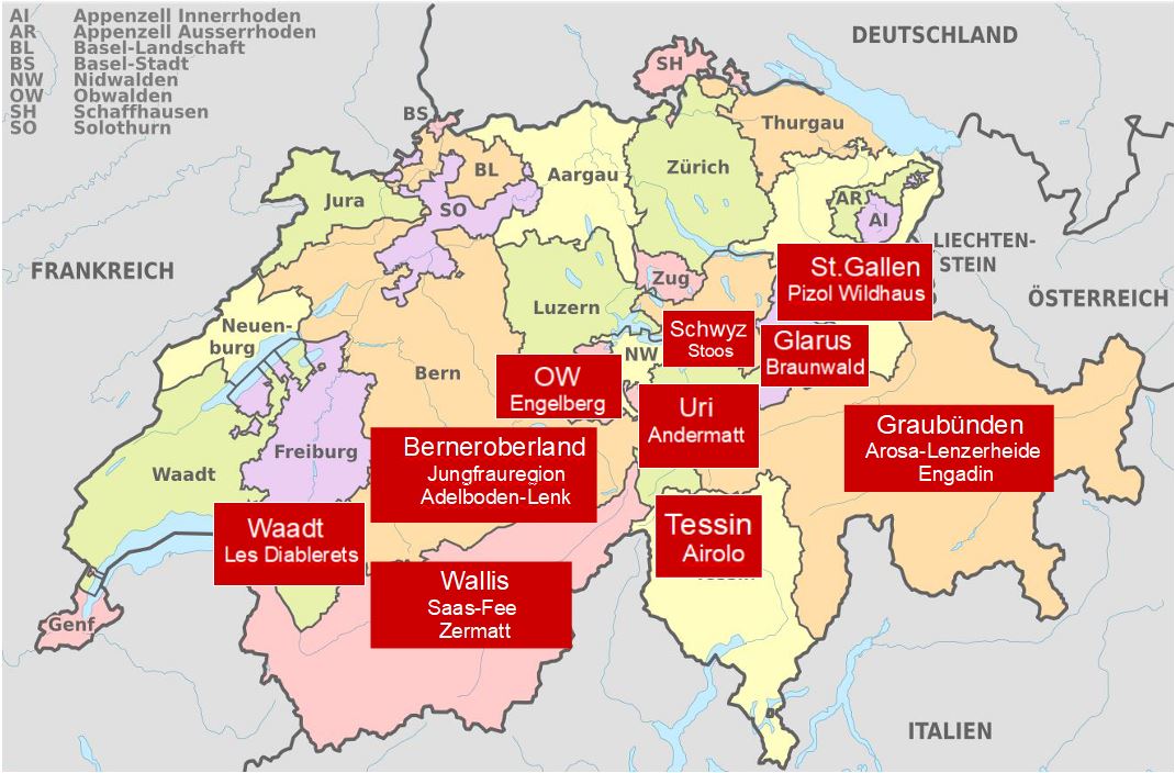 karte skigebiete schweiz skiurlaub schweiz karte
